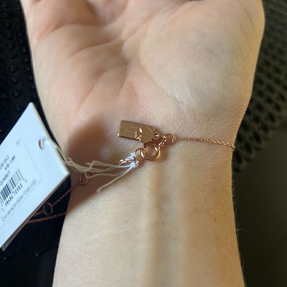 NWT Kate SPADE Demi Fine Round Line Bracelet silver rosegold G2 - Picture 3 of 6